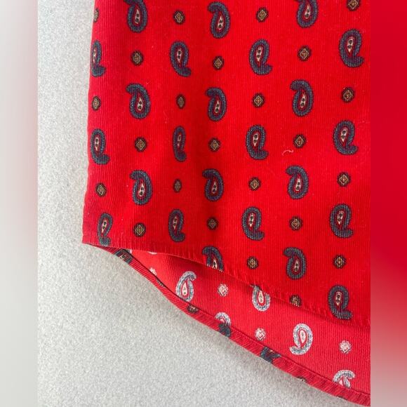 Vintage Eddie Bauer Red Corduroy Paisley Button Down Shirt Women’s Size 8 - Picture 13 of 16